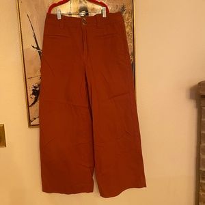 Women’s A New Day High Waisted Wide Leg Cropped Pants Size 8 - Dark Pink